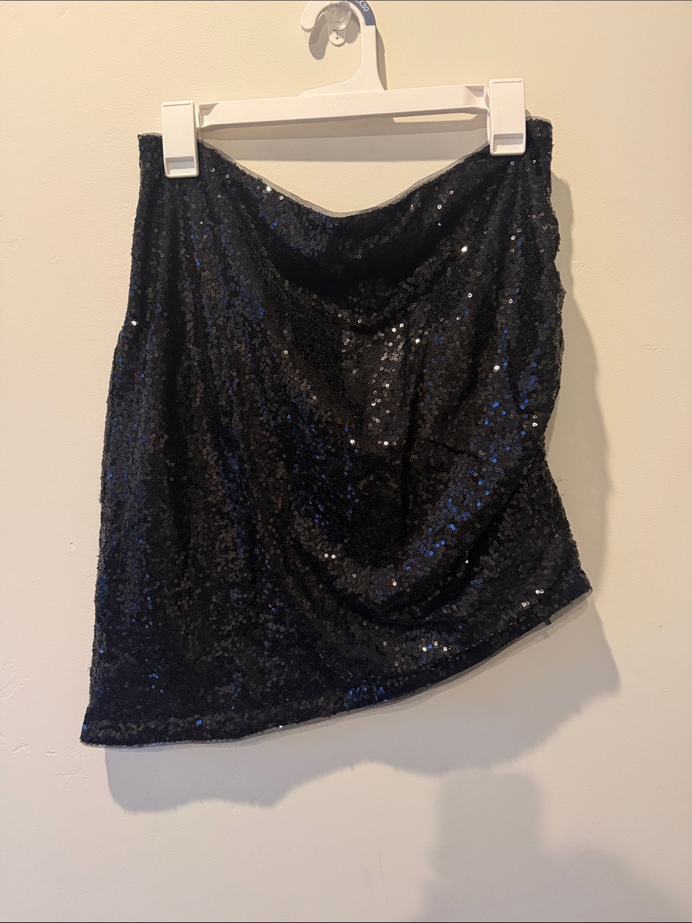 Black Sequin Mini Skirt - Shimmery Party Skirt